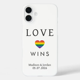 Coque Pour iPhone 16 Plus Noms personnalisés / Texte Arc-en-ciel AMOUR
