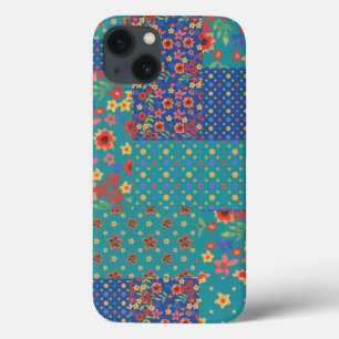 Etui iPhone 13 Nostalgique Faux Patchwork Samsung Galaxy Note Coq