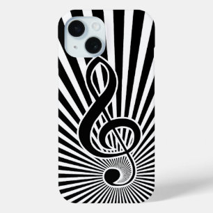 Coque Case-Mate iPhone Note de musique Clé noir et blanc sur Starburst