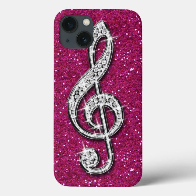 Coques Case-Mate iPhone Note de Musique Diamantée Pailletée Brillante Impr (Verso)
