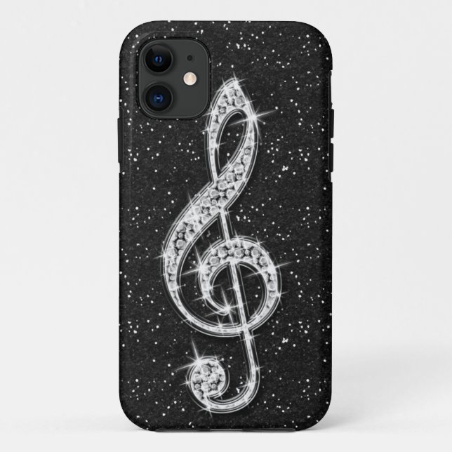 Coques Case-Mate iPhone Note de musique en diamant pailleté brillant impri (Dos)
