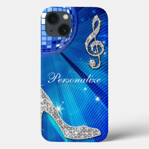 Case-Mate iPhone Case Note de musique et talon aiguille bleu/argent scin