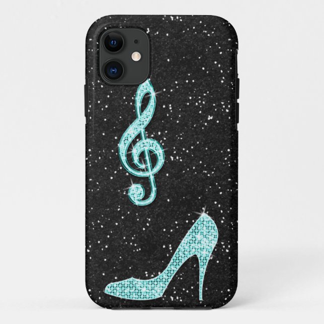 Coques Case-Mate iPhone Note de musique et talon aiguille scintillants sar (Dos)