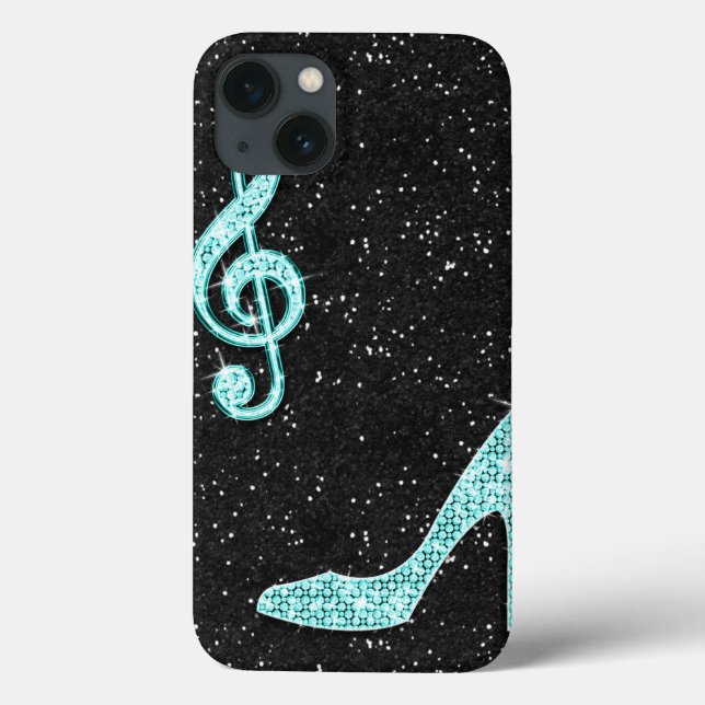 Coques Case-Mate iPhone Note de musique et talon aiguille scintillants sar (Verso)