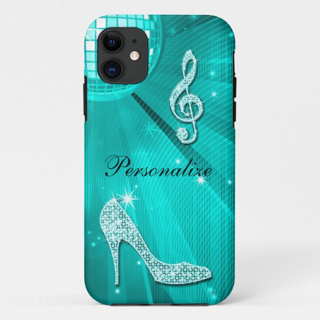 Coques Case-Mate iPhone Note de musique et talon aiguille scintillants sar (Dos)