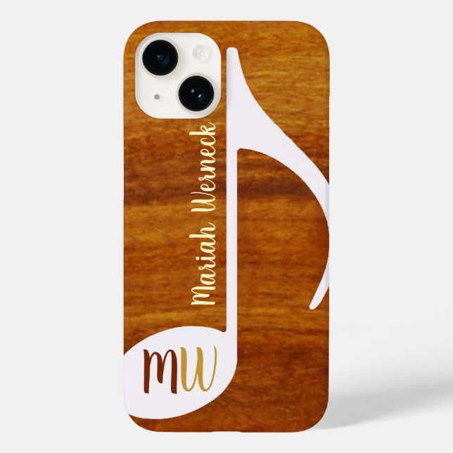 Coques Case-Mate iPhone note de musique personnalisée sur bois (Verso)