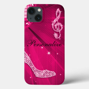 Coque Case-Mate iPhone Note de musique rose chaud brillant et talon aigui