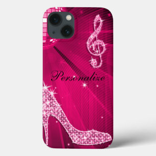 Coque Case-Mate iPhone Note de musique rose chaud brillant et talon aigui