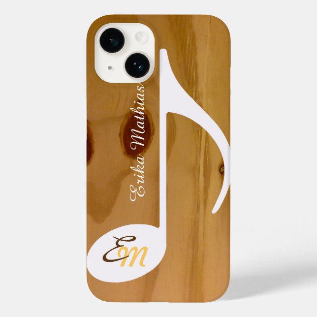 Coques Case-Mate iPhone note musicale cool sur mesure sur bois, rustique (Verso)
