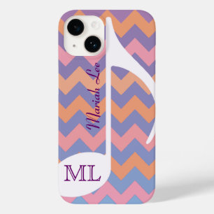 Coque Pour iPhone 14 Note musicale et chevron personnalisables