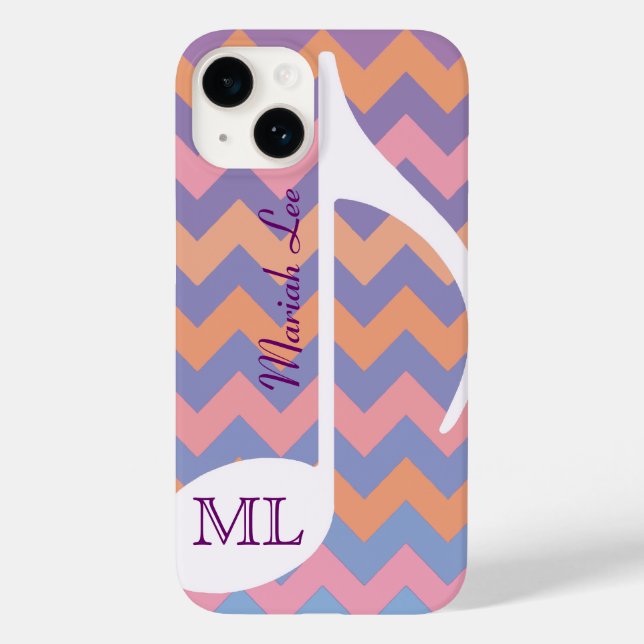 Coques Case-Mate iPhone Note musicale et chevron personnalisables (Verso)