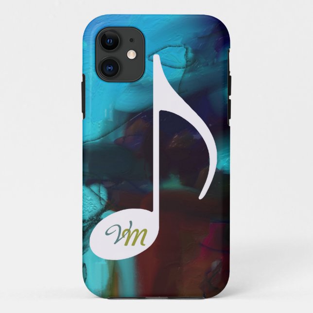 Coques Case-Mate iPhone note musicale personnalisée bleu (Dos)