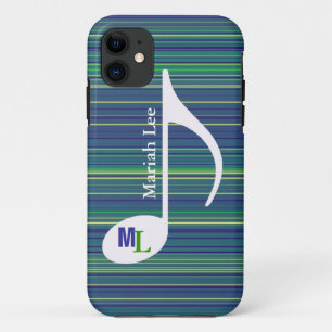 Coque iPhone 11 note/rayures faites sur commande de musique