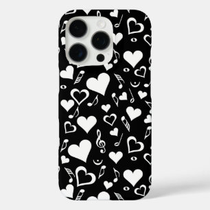 Coque iPhone 16 Pro Notes de coeur et de musique