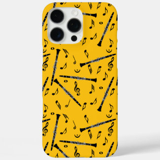 Coque iPhone 16 Pro Max Notes de musique Black Clarinets