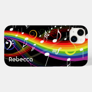 Coque Case-Mate iPhone Notes de musique blanc arc-en-ciel personnalisées
