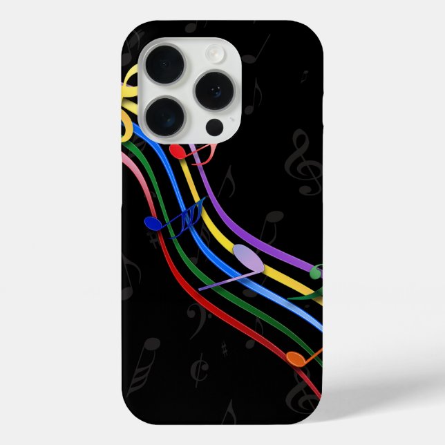 Coques Case-Mate iPhone Notes de musique couleur arc-en-ciel (Verso)