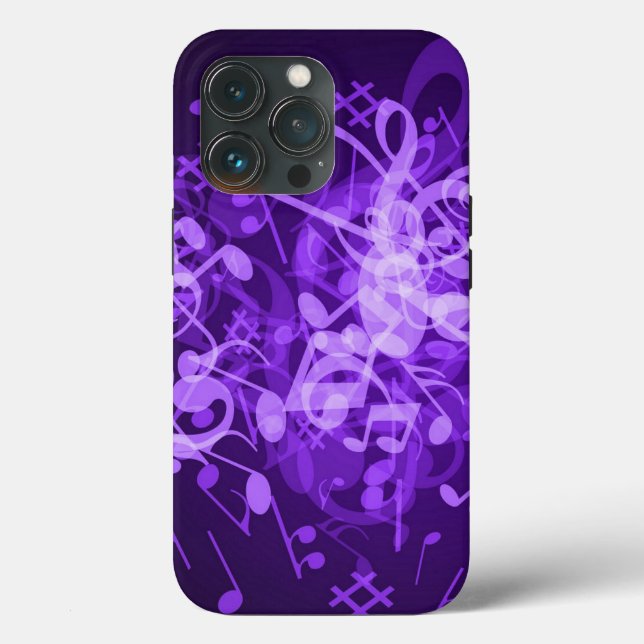 Coques Case-Mate iPhone Notes de musique lueur violette   (Verso)