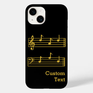 COQUE Case-Mate iPhone NOTES DE MUSIQUE NOIRE GOLD MEILLEUR BASES DE BASE