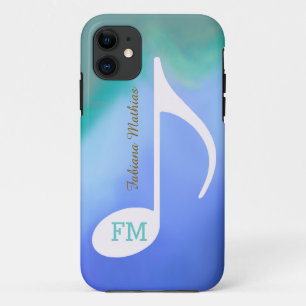 Coque iPhone 11 notes de musique pastel personnalisées