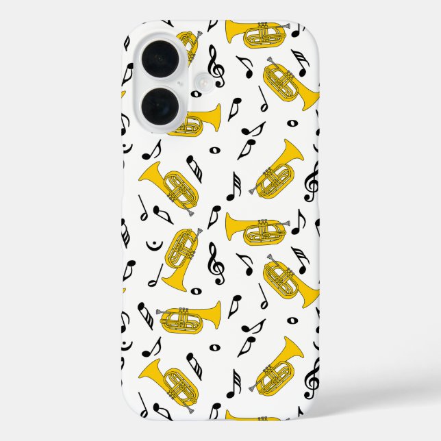 Coques Case-Mate iPhone Notes musicales Baritone Gris Marching (Verso)