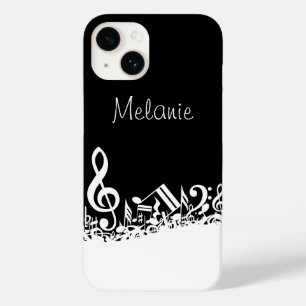 Coque Case-Mate iPhone Notes musicales brouillées blanches personnalisées