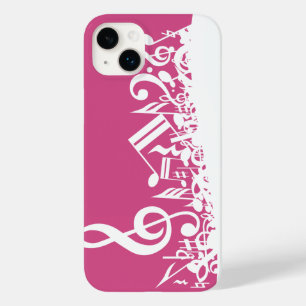 Coque Case-Mate iPhone Notes musicales brouillées Hot rose et blanc