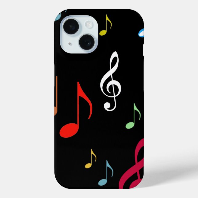 Coques Case-Mate iPhone notes musicales colorées (Verso)