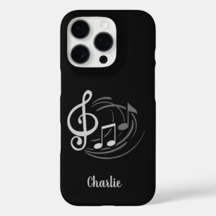 Coque iPhone 16 Pro Notes musicales des cas de téléphone de nom person