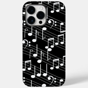Coque Case-Mate iPhone Notes musicales en noir et blanc et lignes de pers