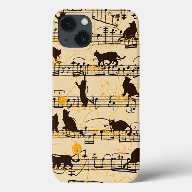 Coques Case-Mate iPhone Notes musicales et chatons (Verso)