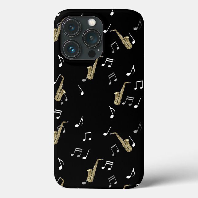 Coques Case-Mate iPhone Notes musicales et saxophones Jazzy (Verso)