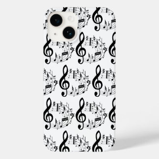 Coque Case-Mate iPhone Notes musicales noires en Motif de forme ovale