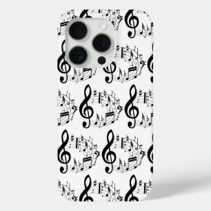 Coque Case-Mate iPhone Notes musicales noires en Motif de forme ovale
