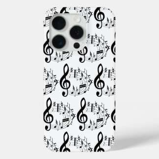 Coque Case-Mate iPhone Notes musicales noires en Motif de forme ovale