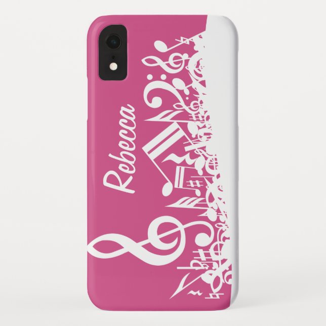 Coques Case-Mate iPhone Notes musicales personnalisées roses indien et (Dos)