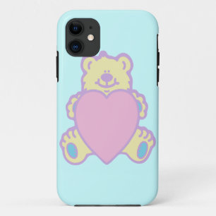 Coque iPhone 11 Nounours en peluche cœur d'amour