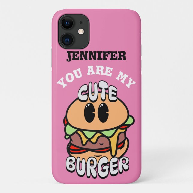 Coques Case-Mate iPhone Nourriture, hamburger mignon, cadeau sucré et humo (Dos)