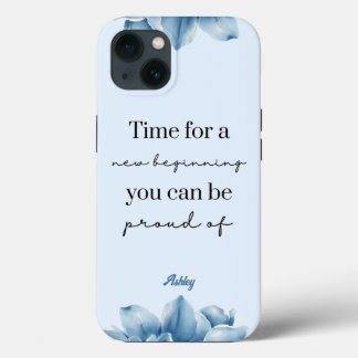 Case-Mate iPhone Case Nouveau début Inspirational Watercolor Blue Flower