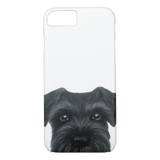 Coque iPhone 7 Nouveau Schnauzer noir, cas de téléphone