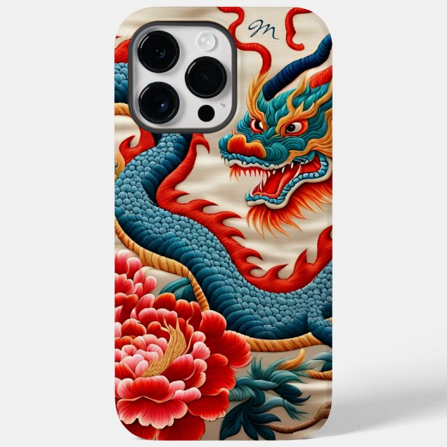 Coques Case-Mate iPhone Nouvel An chinois de la broderie Dragon 2024 (Verso)