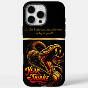 Coque iPhone 16 Pro Max Nouvel An chinois montrant l'année du serpent 2025