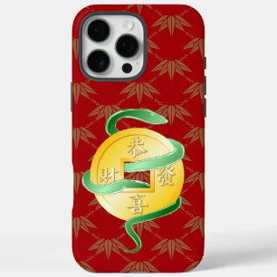 Coque iPhone 16 Pro Max Nouvel An lunaire chinois du serpent 2025 Gold Coi