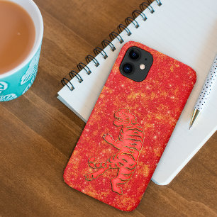 Case-Mate iPhone Case Nouvel An Lunaire Chinois Zodiaque Tigre Or Rouge
