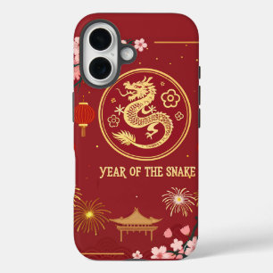 Coque Pour iPhone 16 Nouvel An lunaire de l'année du Serpent 2025