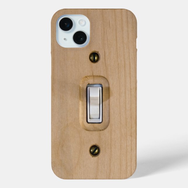 Coques Case-Mate iPhone Novelty Bois Interrupteur Plaque Gros plan Photogr (Verso)
