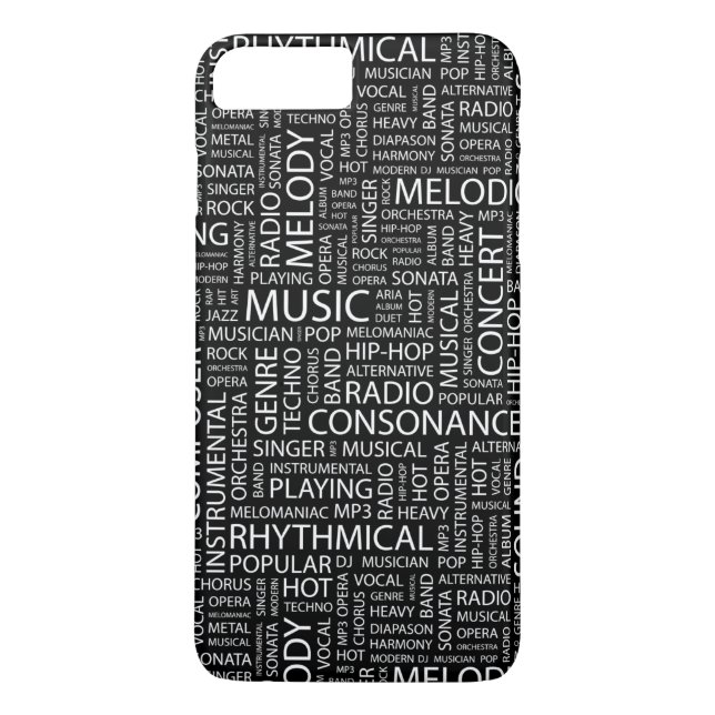Coques Case-Mate iPhone Nuage de mot de motif de MUSIQUE (Dos)