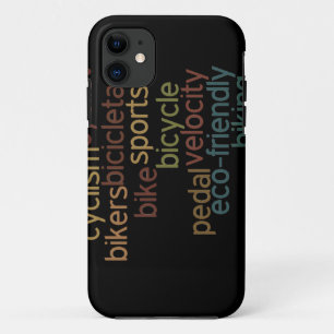 Coque iPhone 11 nuage de mots de vélo