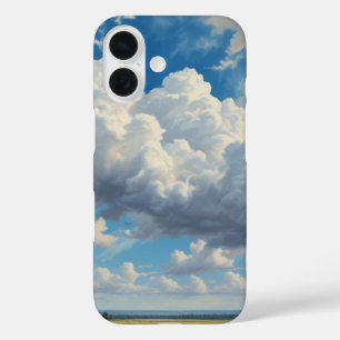 Coque Pour iPhone 16 Nuages blancs et ciel bleu clair
