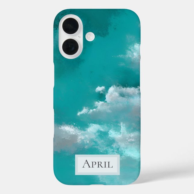 Coques Case-Mate iPhone Nuages Blancs sur Turquoise (Verso)